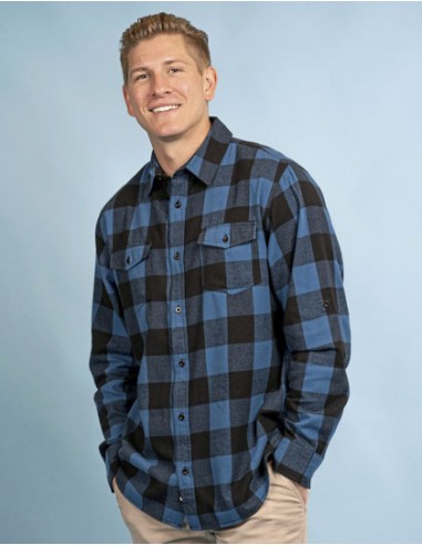 BUR-8210-Woven Plaid Flannel Shirt